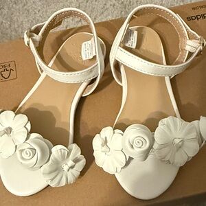 Janie and Jack White Floral Girls Sandals